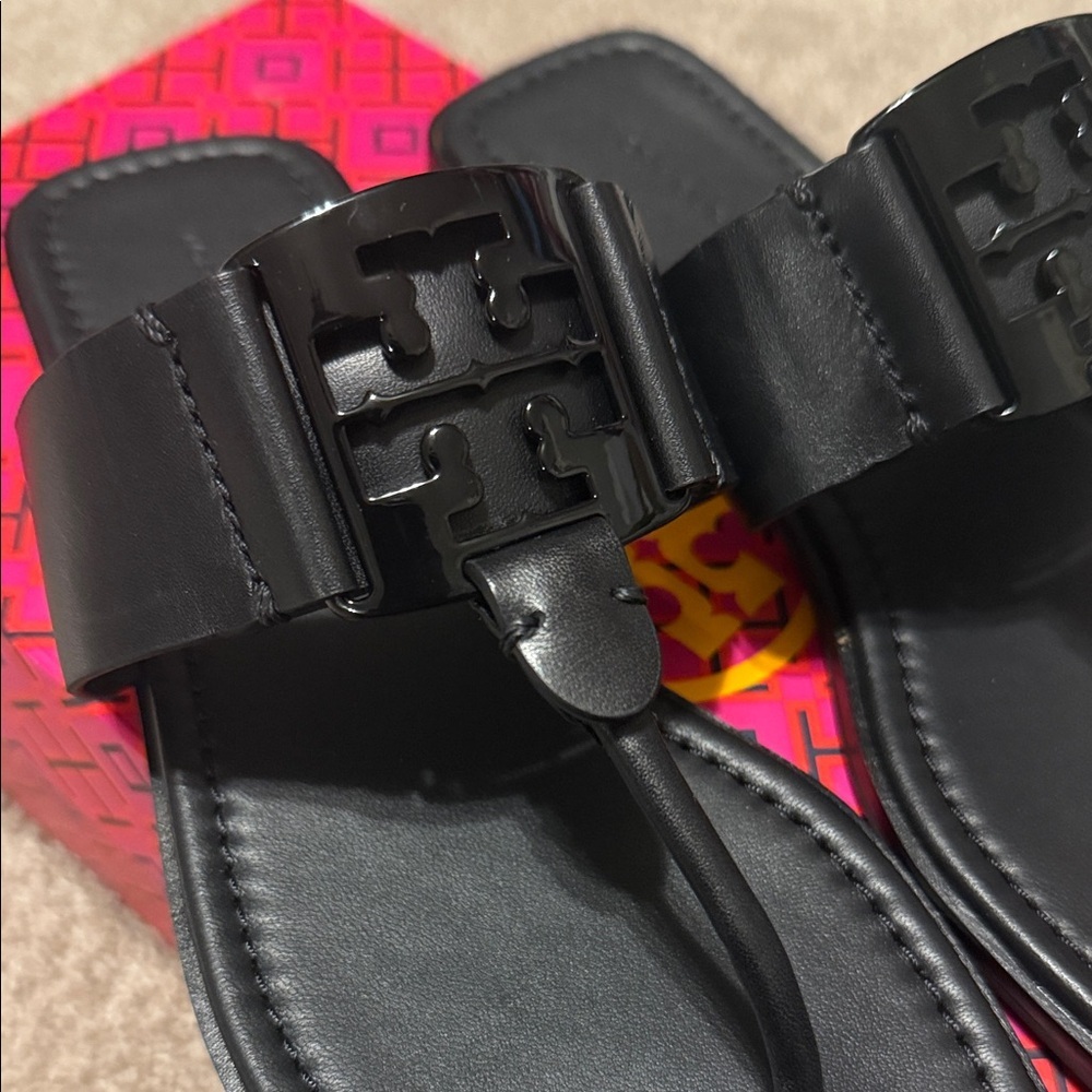 Tory Burch Black Slide Sandals - Picture 2 of 6